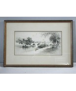 Vintage Artist Signed George Smillie Pont Marie Pairs Framed Art Print E785 - $108.66 CAD