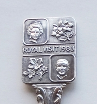 Collector Souvenir Spoon Royal Visit 1983 Queen Elizabeth Duke of Edinburgh - £11.84 GBP