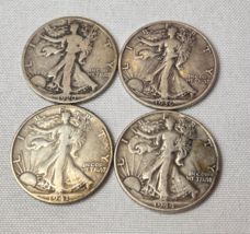 Lot of (4) 90% Silver Walking Liberty Half Dollar 1920, 1936, 1941 S, 1944 - £39.11 GBP