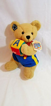 APPLAUSE BEARS IN TOYLAND BEAR HOLDING BLOCK PLUSH ANIMAL NWT TAGS NEW R... - $14.84