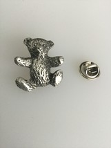 Teddy Bear Pewter Lapel Pin Badge Handmade In UK - £5.94 GBP