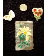 Vintage Floral Appliques~YELLOWS on mesh~Orange~Peach - $5.48 CAD