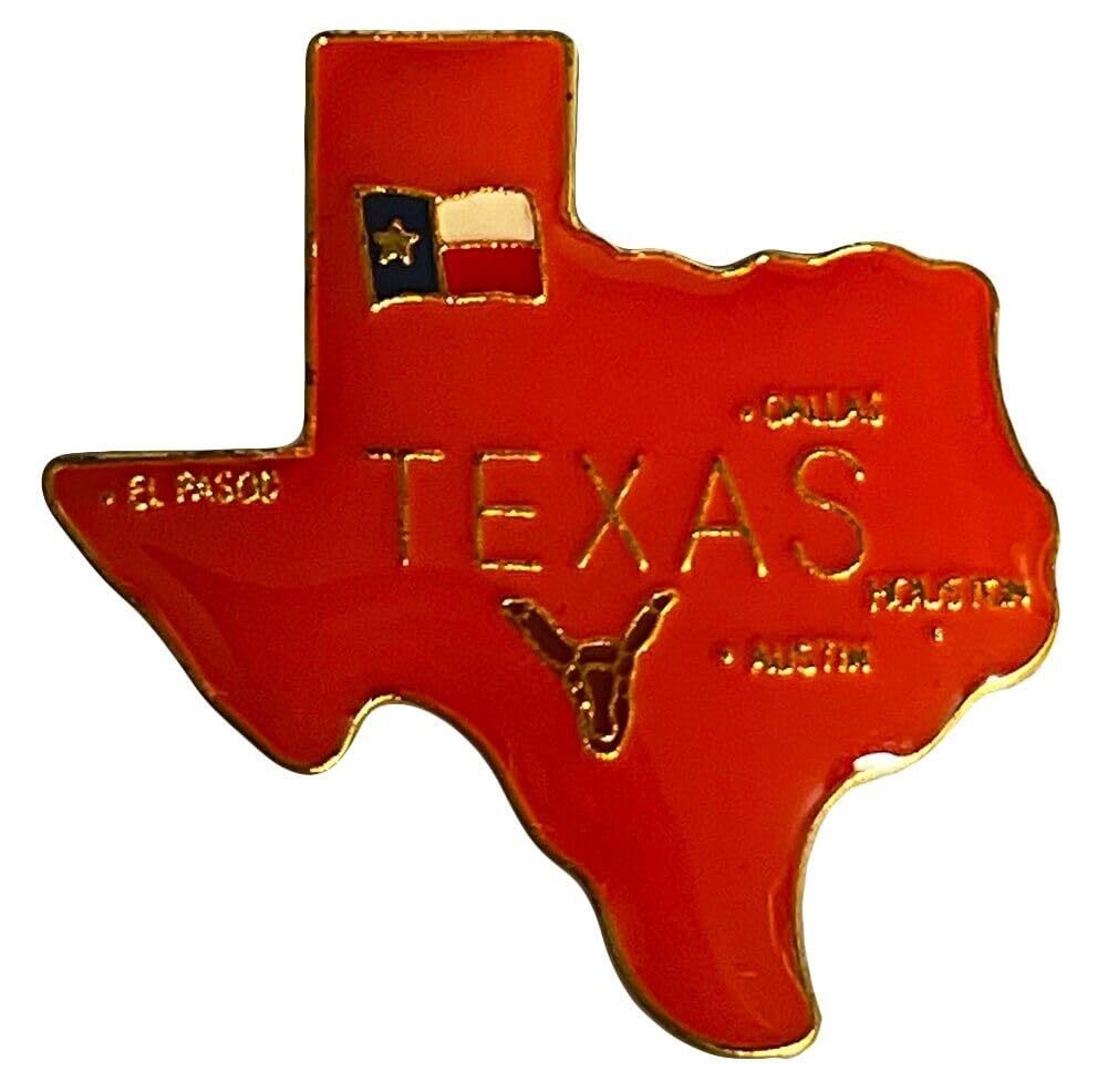 Texas Enamel State Map Hat Cap Lapel Pin (ACE - 644) (3) - $2.88+