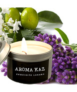 Patchouli &amp; Lavender Scented Tin Candles Hand Poured Vegan Friendly Eco Soy - $284.64 MXN+