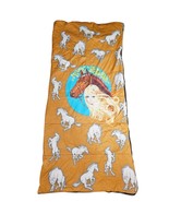 Vintage MCM White Mustangs Girl With Horse Sleeping Bag 1960s Horse RARE!  - $1,188.82 MXN