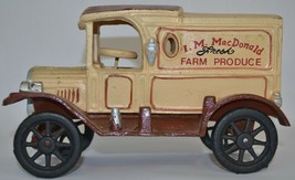 Vintage Cast Iron Toy I. M. MacDonald Fresh Farm Produce Delivery Truck - £23.56 GBP