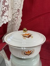 Vintage Harker Bakerite Modern Tulip Covered Casserole Dish 1940’s 24k Gold - £11.87 GBP