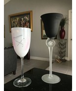 Crystal Hand Blown and Hand Painted  Champagne Glasses (2) - $25.56 CAD