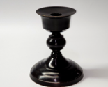 Vintage GATCO Solid Brass ONYX BLACK 5½” Tapered Decorative Candle Holder - £21.56 GBP