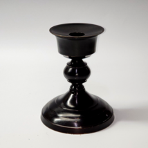 Vintage GATCO Solid Brass ONYX BLACK 5½” Tapered Decorative Candle Holder - £21.56 GBP
