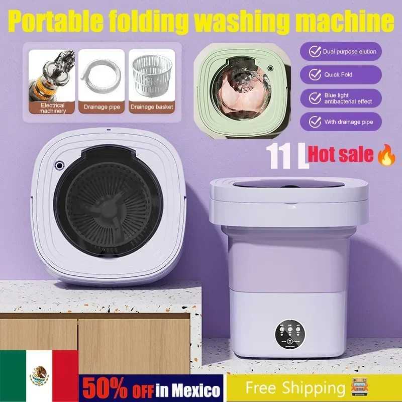 6L 11L 13L Portable Mini Washing Machine Large Capacity Clothes Spin Dryer - £54.74 GBP+