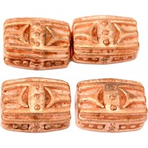 Bali Rectangle Copper Plated Beads 14mm 15 Grams 3Pcs Approx. - $6.76