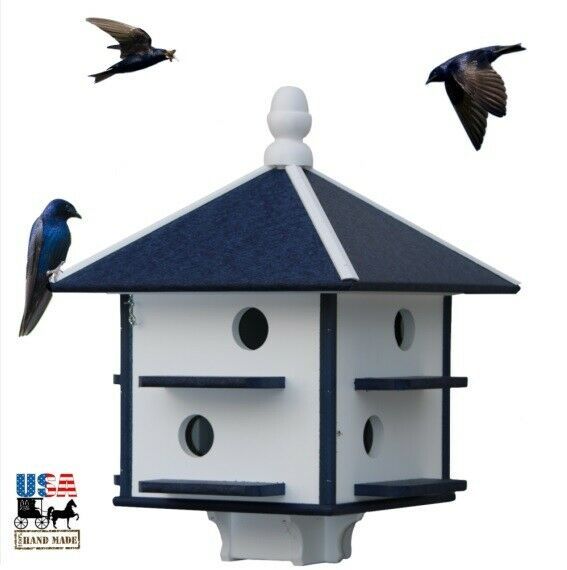 8 Hole 24" PURPLE MARTIN BIRD HOUSE - Weatherproof Recycled Poly in 4 Colors USA - £242.27 GBP