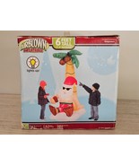 GEMMY Airblown Inflatable 6FT Beach Santa w/Palm Tree Lights Up Walgreen... - $1,170.63 MXN