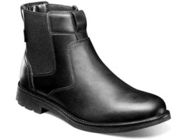 Men&#39;s Nunn Bush 1912 Plain Toe Chelsea Boot Leather Black Waxy 85008-010 - £93.36 GBP