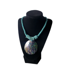 Lee Sands Pāua Abalone Shell Turquoise Blue Bead Necklace 17.5&quot; - £14.85 GBP