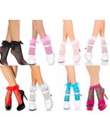 LADIES FISHNET FRILL RUFFLE TOP FRILLY LACE SHORT ANKLE BOBBY SOCKS DANC... - $12.36