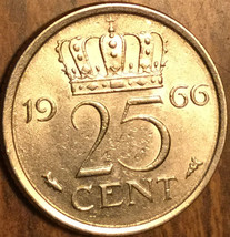 1966 Netherlands 25 Cents Coin - £2.00 GBP