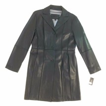 Vintage , 77060 Black, Guess Women Long Lambskin Leather Coat/Jacket - $399.00