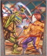 TMNT Leonardo vs Street Fighter Vega Glossy Art Print 11 x 17 In Plastic... - £19.65 GBP