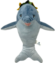 Seaworld Classics Dolly Dolphin Wearing Floral Wreath 15&quot; Plush Toy - £14.34 GBP