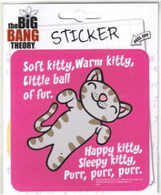 The Big Bang Theory TV Series Soft Kitty and Song Peel Off Sticker, NEW ... - £2.39 GBP