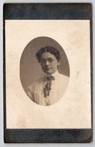 RPPC Edwardian Woman in Glasses Guess Who? Masked Photo c1908 Postcard H28 - £7.83 GBP
