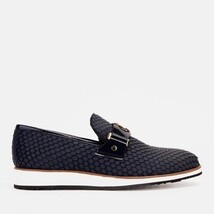 The Legacy Navy Blue Leather Men Casual Loafer Shoe image 10