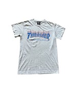 Thrasher Magazine T Shirt Adult Medium Size Gray Blue Flame Logo Skate Or Die - $12.55