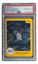 Magic Johnson Signed LA Lakers 1986 Star #7 Trading Card PSA/DNA Gem MT 10 - £232.56 GBP