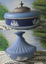 Wedgwood Jasperware England Antique Trinket Box Silverplate Cover PICK1 - £99.07 GBP