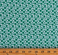 Cotton Shamrocks Lucky Clovers Saint Patrick&#39;s Day Fabric Print by Yard D567.99 - $13.95