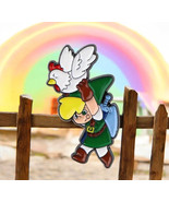 &quot;Legend of Zelda Link with Cucco Enamel Pin - Adorable Retro Gaming Acce... - €10,33 EUR