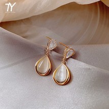 2021 new classic cat&#39;s eye stone water drop earrings lady temperament accessorie - £7.16 GBP