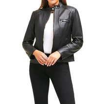 Cole Haan Women&#39;s Racer Leather Jacket - £183.80 GBP