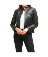 Cole Haan Women's Racer Leather Jacket - $229.99