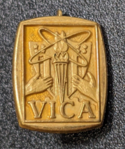 Vintage VICA Gold Tone Lapel Vocational Industrial Clubs Torch Pin Pinba... - $10.88