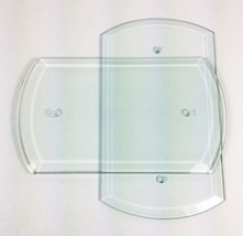 2 BEVELED Clear Glass Curved Top Bottom Rectangular Repair Panel Chandelier Lamp - £15.56 GBP