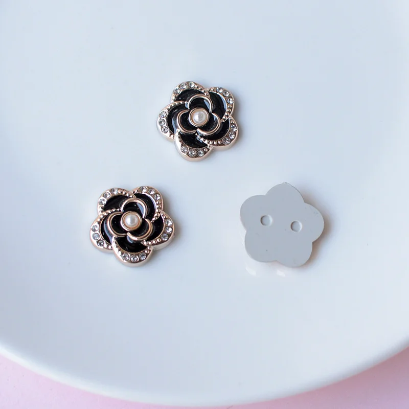 WFFNNKC 10Pcs Black Glitter Butterfly Flower Pearl Ornament DIY Garment -5 - €4,53 EUR