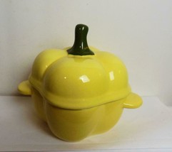 Martha Stewart Ceramic Yellow Pepper 10.3 oz Cocotte Indiv. Casserole Covered - £11.11 GBP