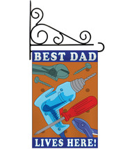 Best Dad - Applique Decorative Metal Fansy Wall Bracket Garden Flag Set GS115057 - £23.90 GBP