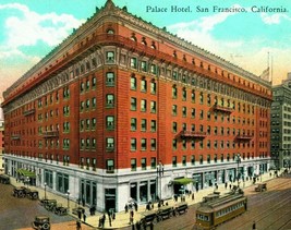 Vtg Cartolina 1929 San Francisco California Ca Palace Hotel Street Vista - £12.04 GBP