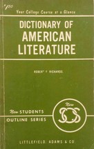 Dictionary of American Literature by Robert F. Richards / 1955 Student Outline - £4.45 GBP