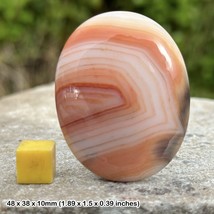 Banded Carnelian Palm Stone Worry Stone Crystal Healing - Genuine Specim... - $27.85