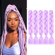 Doren Jumbo Braids Synthetic Hair Extensions 5pcs, A36 light purple - $22.94