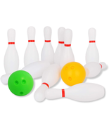 Liberry Kids Toy Bowling Set Includes 10 Plastic Pins &amp; 2 Balls, Toddler... - £29.29 GBP