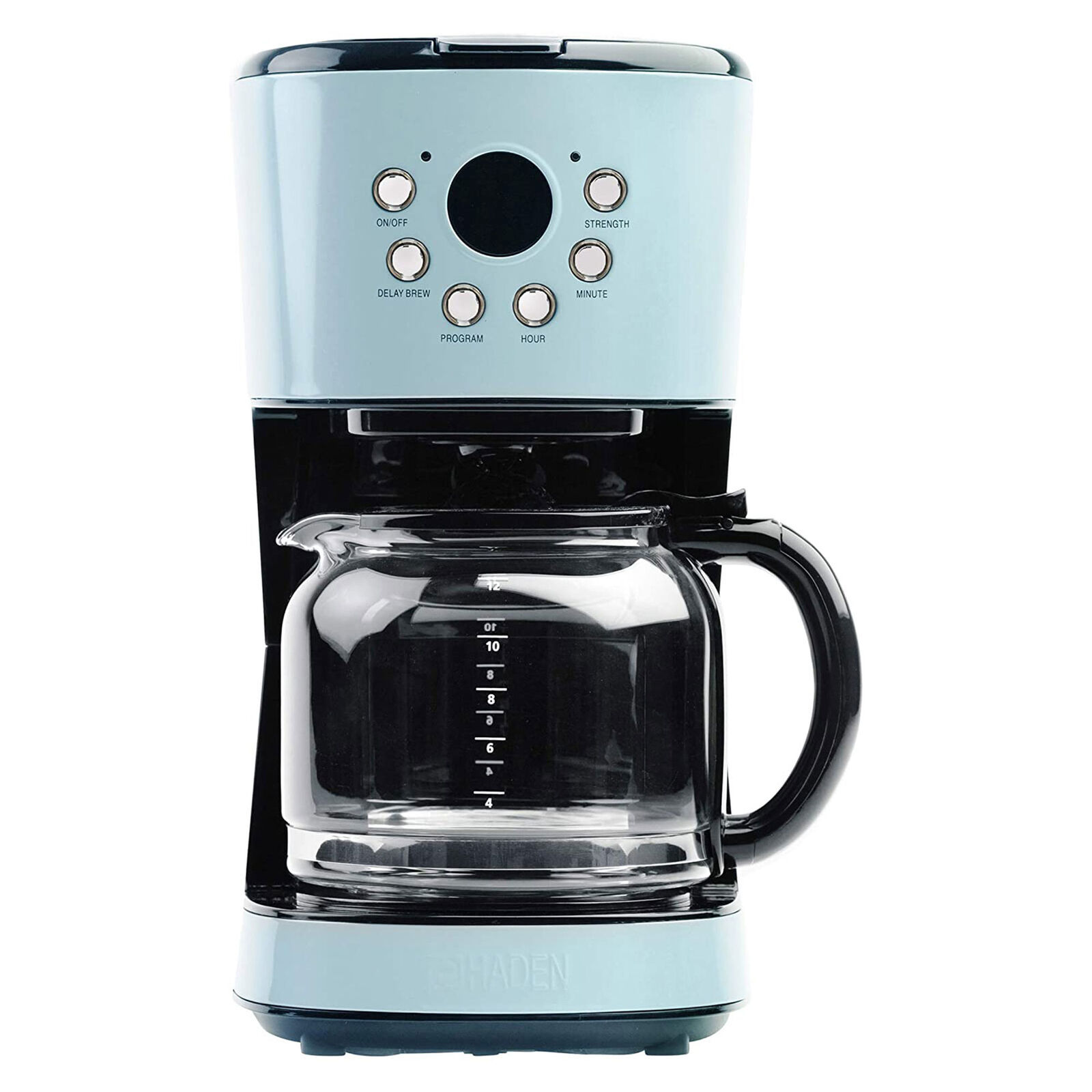 Heritage 12 Cup Programmable Vintage Retro Home Coffee Maker Machine, Blue