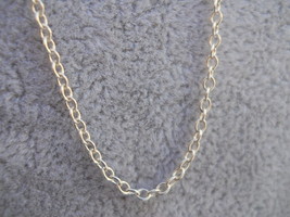O Link 925 Chain 16&#39;L Crafted Solid Silver Vtg P10068 - £18.08 GBP