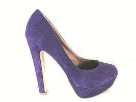 Steve Madden Purple Suede Platform Pump Heels Shoes Women&#39;s 7.5 M (SW19)pm1 - £19.67 GBP