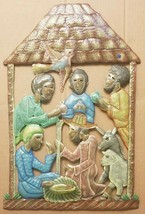 Original Jn David Remy Haitian Jesus Christ Nativity Metal Painted Drum Wall Art - $371.24